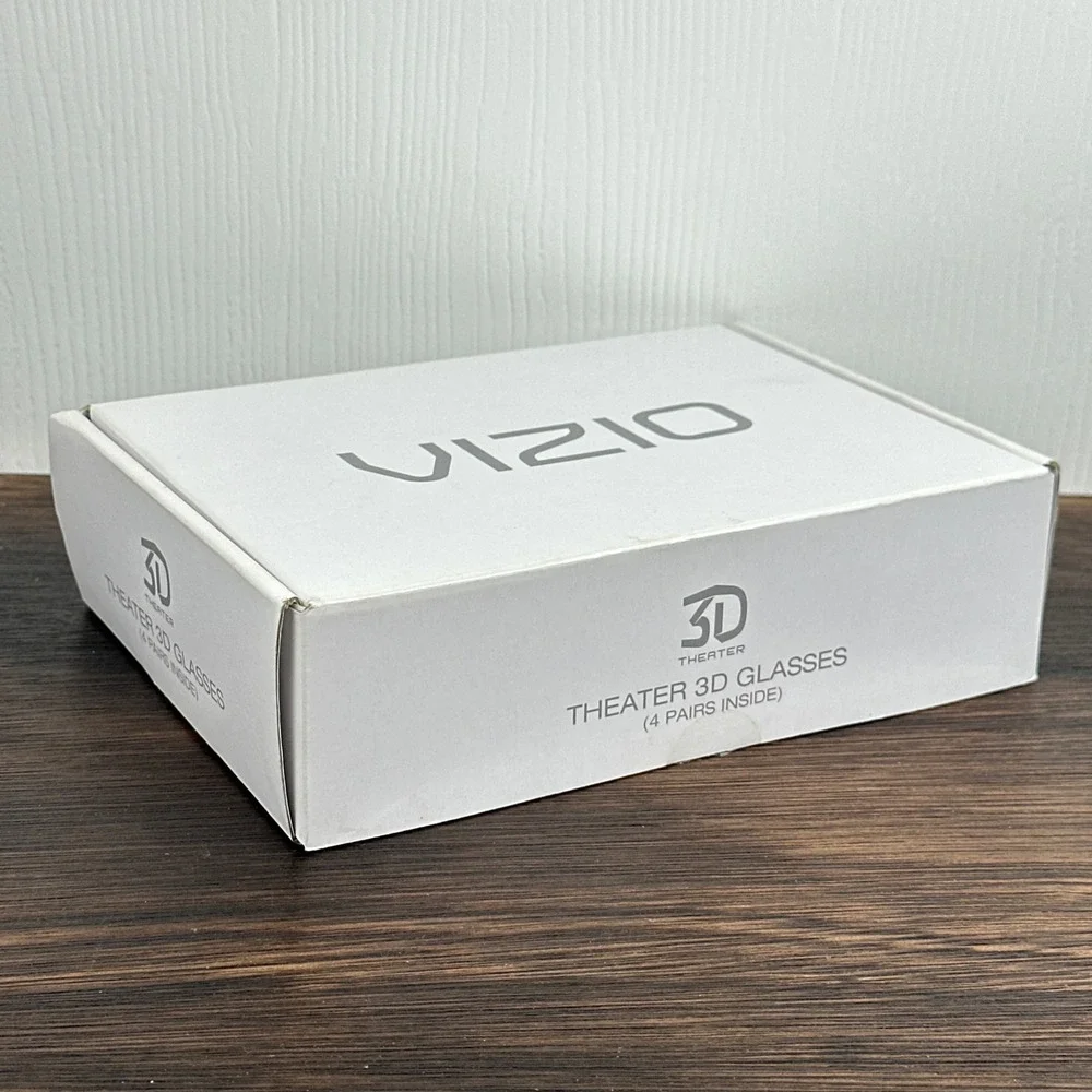 Vizio Theater 3D‎ Glasses 4 Pack Black Passive 3D Eyewear with Cleaning Cloth